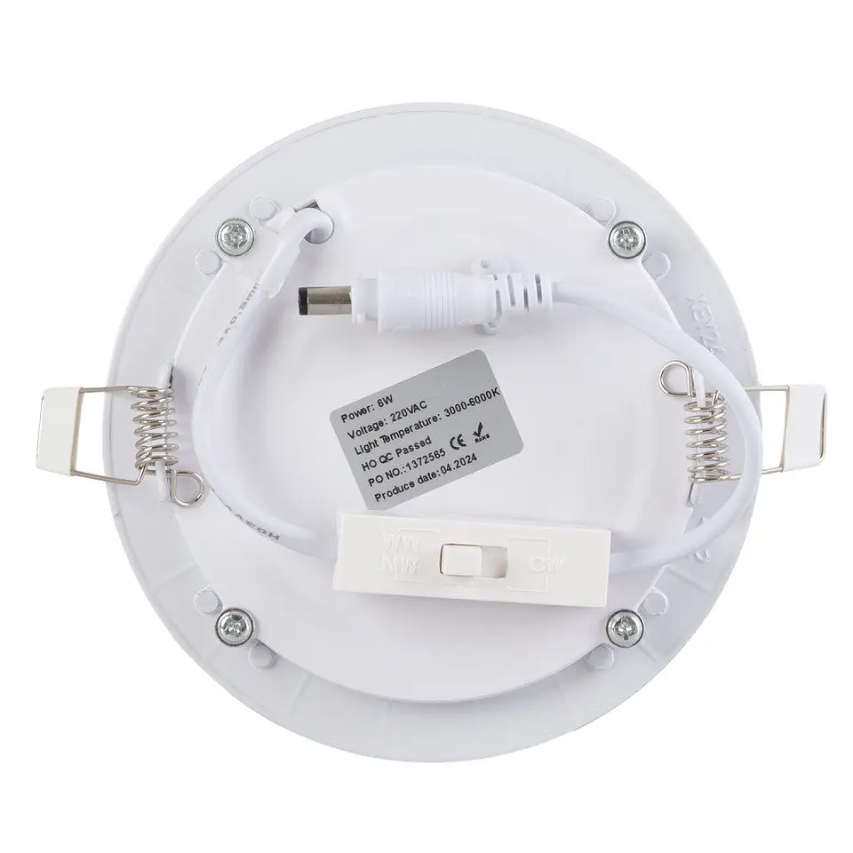 Placa de LED 6W 400Lm CCT (CÃºpula RegulÃ¡vel) 3000-6000ÂºK Circular 40.000H [JL-GP-LZ-1-CCT] 2