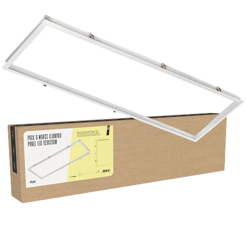 Pack 6 Marco Aluminio Panel LED 120x30Cm  [BX3-AF-1200x300]