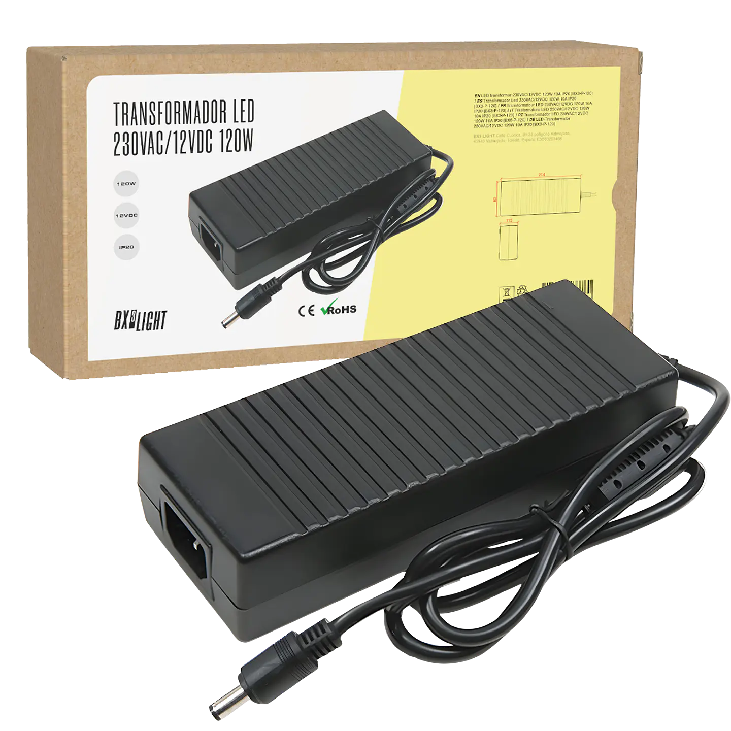 Transformador Led 230VAC/12VDC 120W 10A IP20 [BX3-P-120] 1