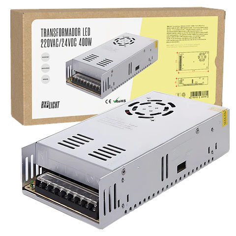 Transformador -  Fuente de AlimentaciÃ³n AC/DC -  Convertidor AC/DC - 220VAC/24VDC 400W 16 - 5A IP20 Ventilador [BX3-S-400-24-WF]