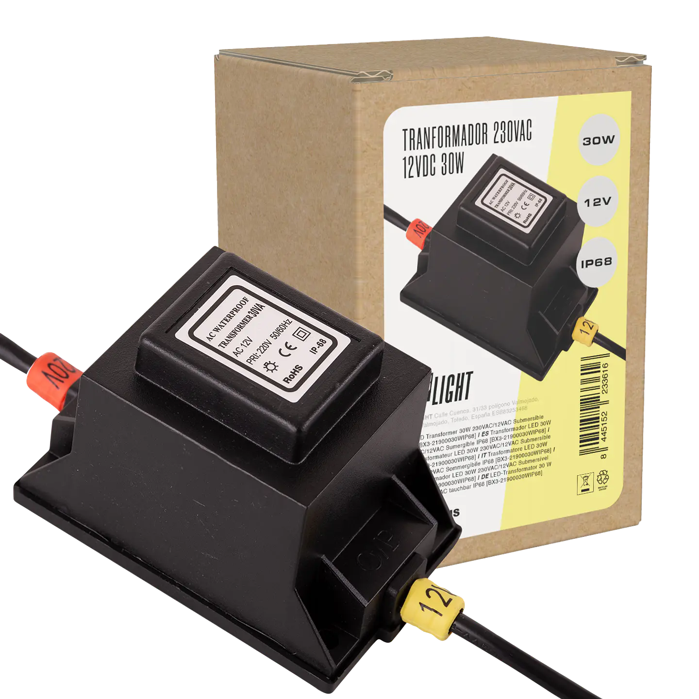 Transformador LED 30W 230VAC/12VAC Sumergible IP68  [BX3-21900030WIP68] 1