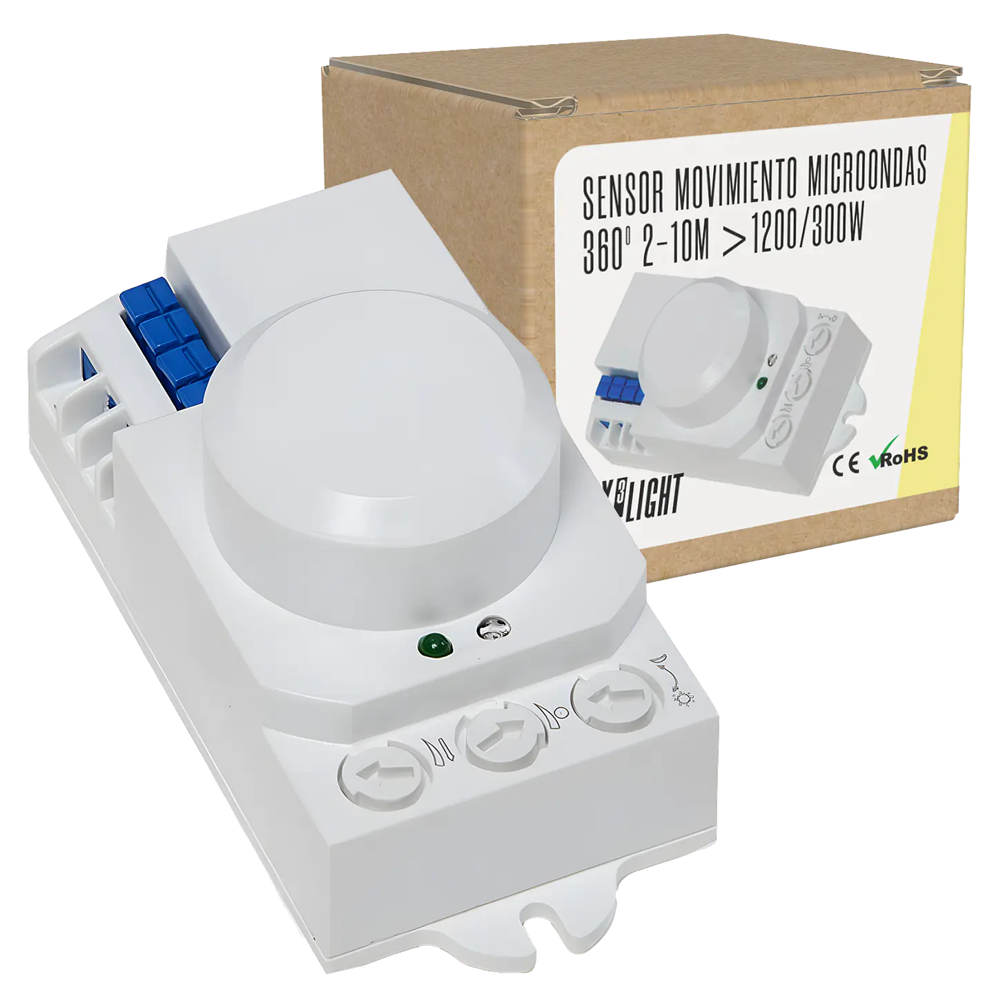 Sensor Movimiento Microondas 360Âº 2-10M >1200/300W [BX3-SB-BS029B] 1