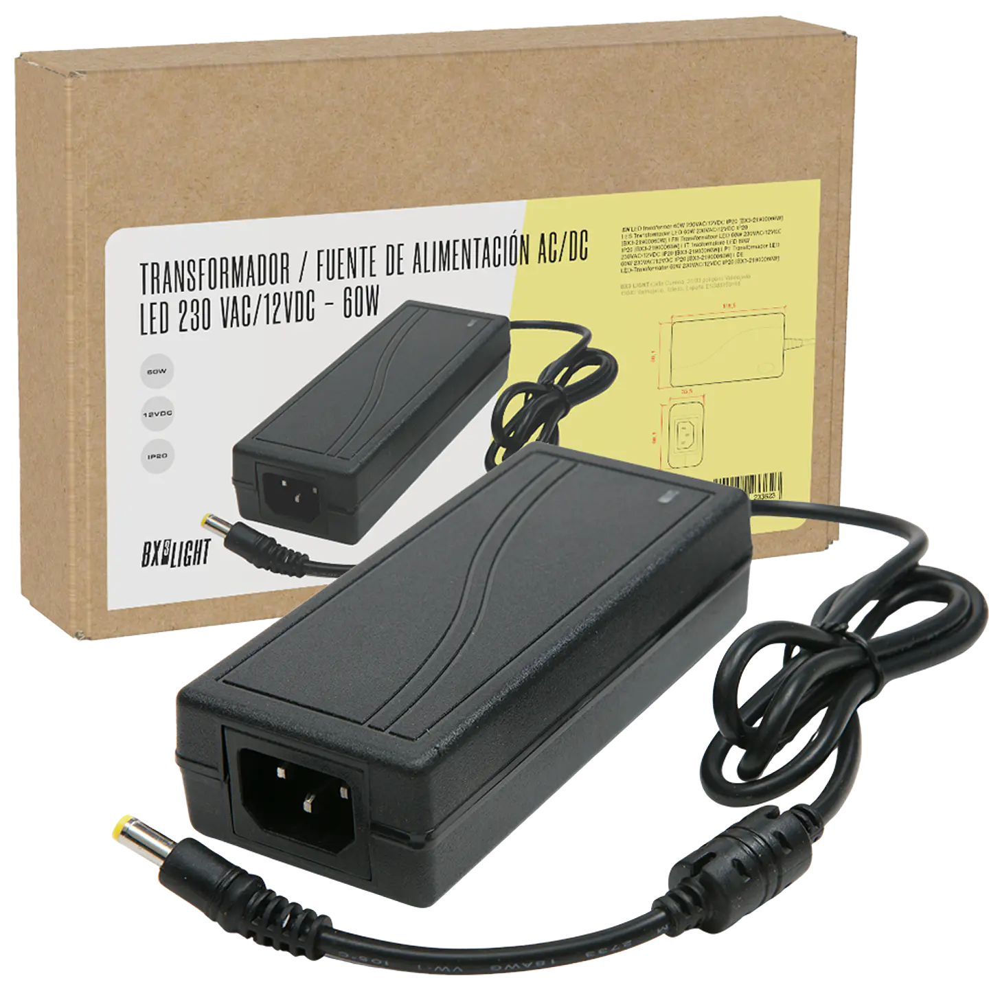 Transformador LED 60W 230VAC/12VDC IP20  [BX3-21900060W] 1