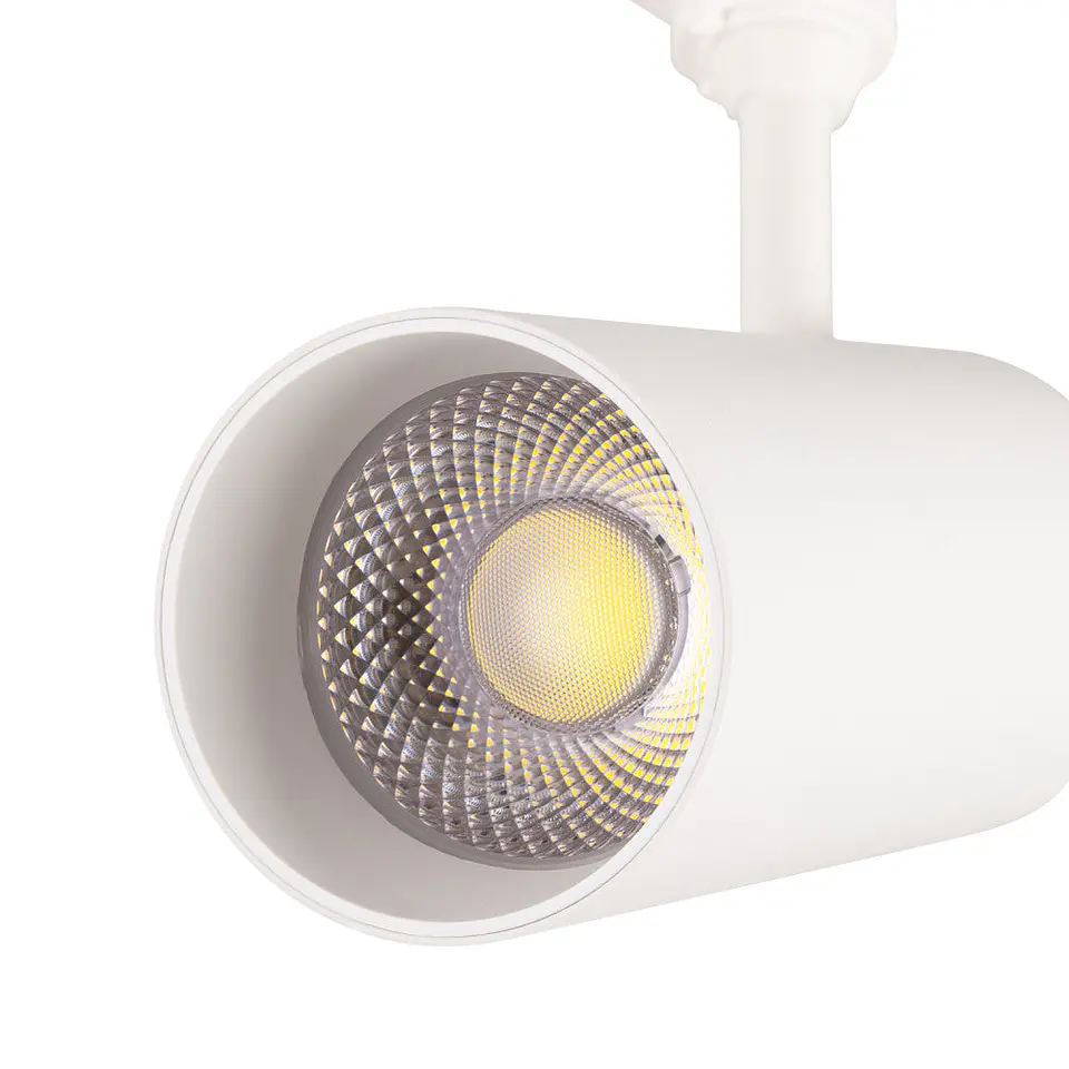 Holofote de trilho trifÃ¡sico 30W COB regulÃ¡vel sem cintilaÃ§Ã£o branco CCT (tom de luz regulÃ¡vel) 3000-6000ÂºK [1916-TL-30W-T-CCT] 3