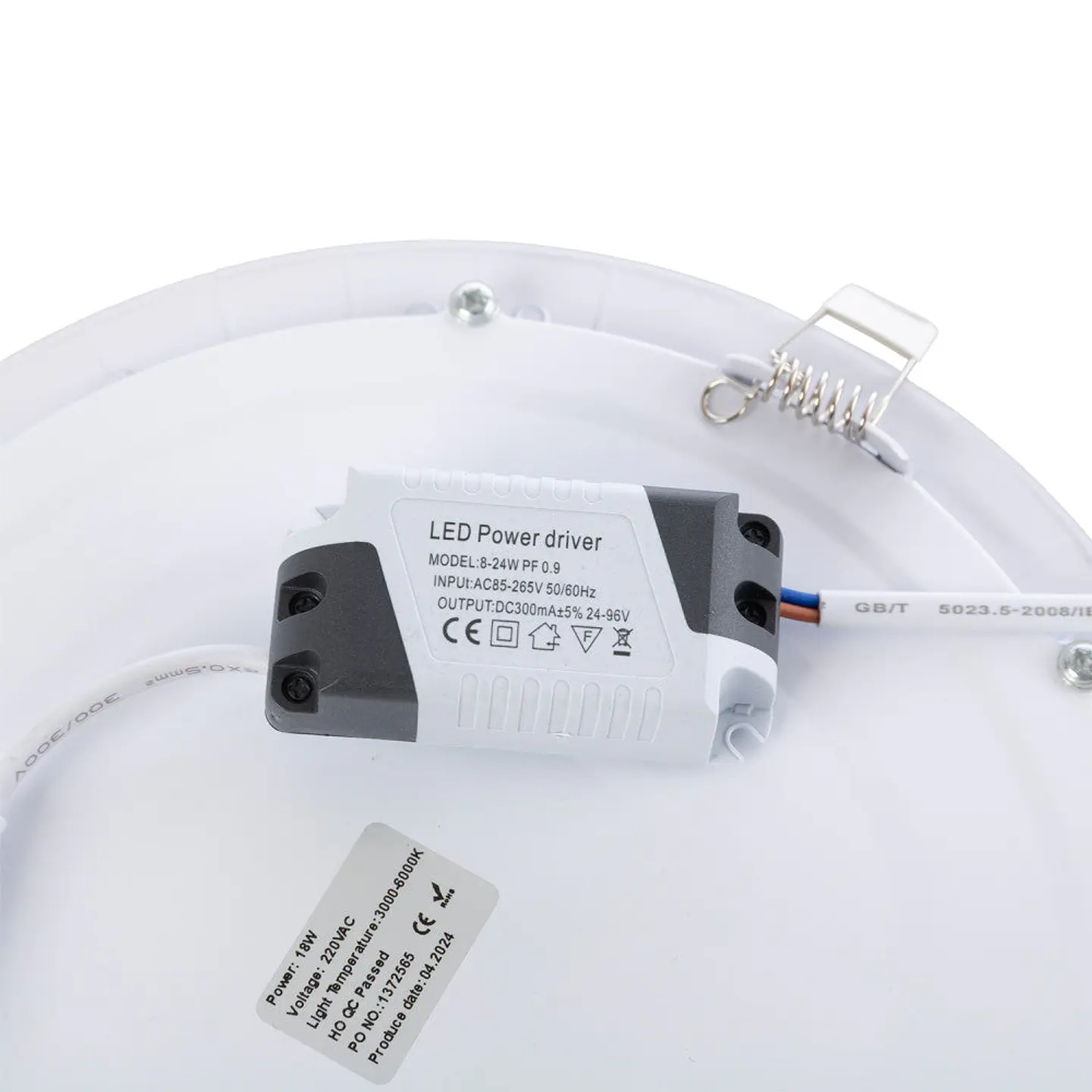 Placa de LED 18W 1.409Lm CCT (CÃºpula RegulÃ¡vel) 3000-6000ÂºK Circular 40.000H [HO-GP-LZ-3-M-CCT] 3