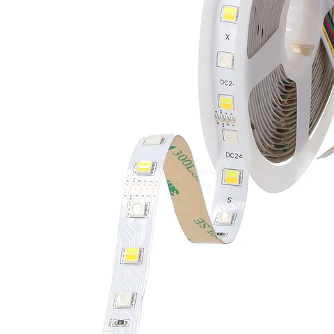 Fita de LED SMD5050 14,4 W/M 140 Lm/W 24 VDC IP20 RGB/CCT Rolo 5 m