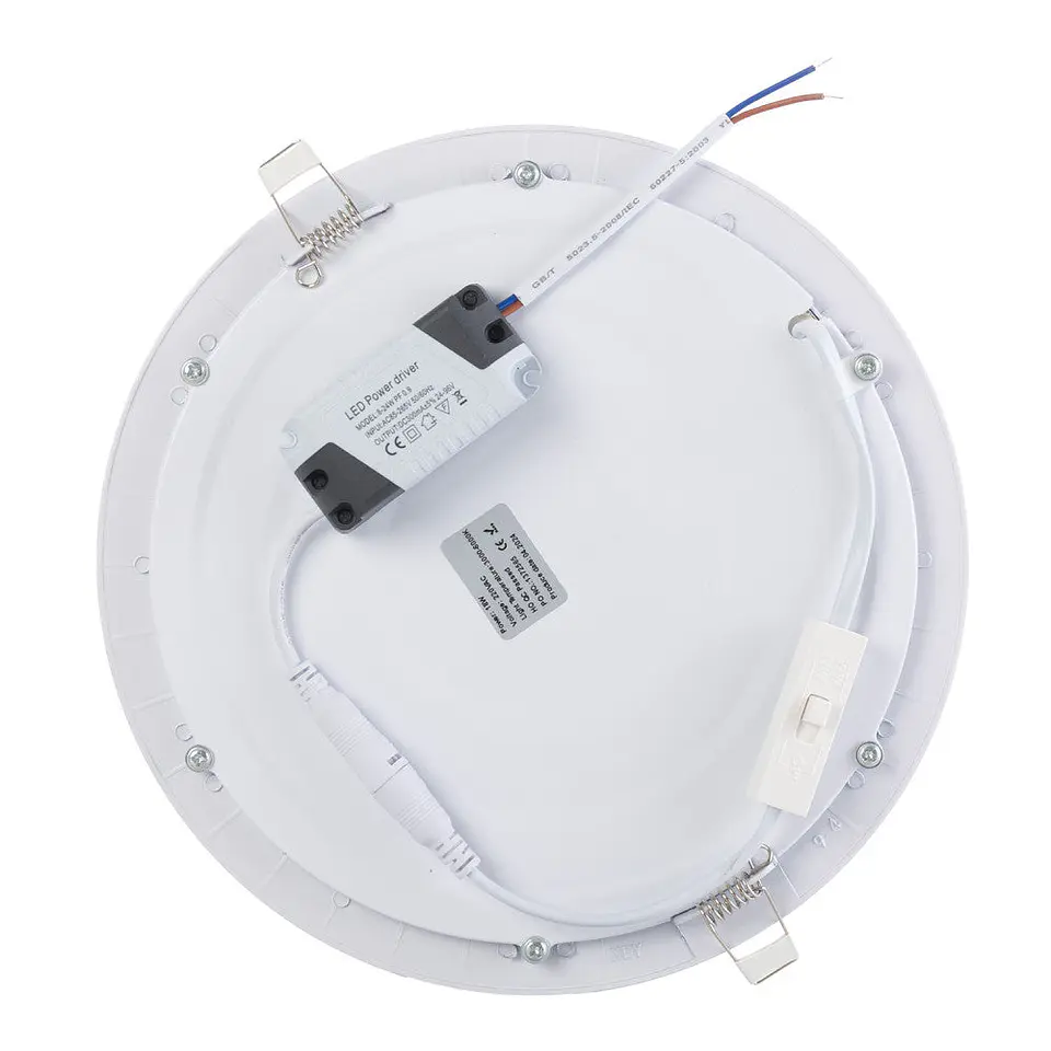 Placa de LED 18W 1.409Lm CCT (CÃºpula RegulÃ¡vel) 3000-6000ÂºK Circular 40.000H [HO-GP-LZ-3-M-CCT] 4