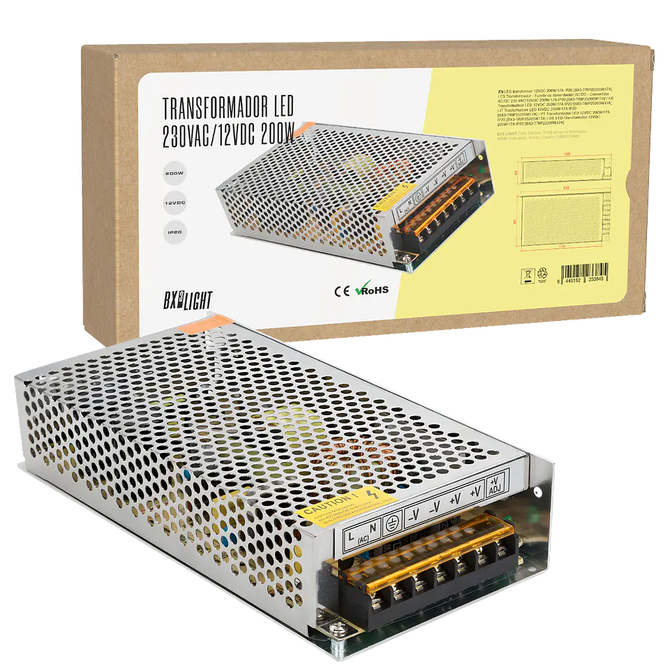 Transformador -  Fuente de AlimentaciÃ³n AC/DC -  Convertidor AC/DC 230 VAC/12VDC 200W/17A IP20 [BX3-TRIP25200W17A] 1