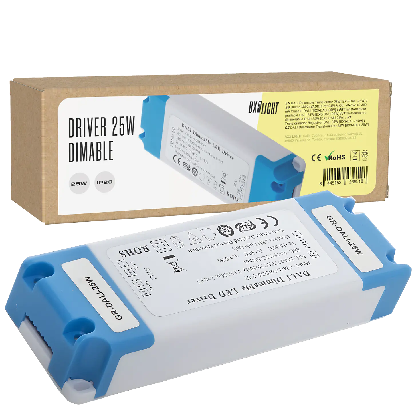 Driver CM-24VADDR Pot.24W V Out 50-76VDC 300 mA Clase II DALI [BX3-DALI-25W] 1