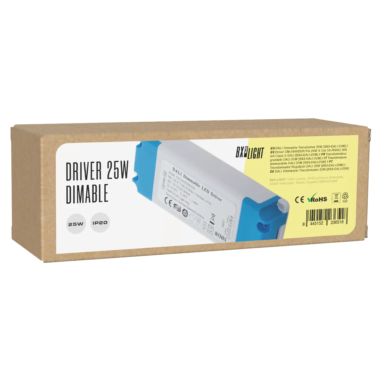 Driver CM-24VADDR Pot.24W V Out 50-76VDC 300 mA Clase II DALI [BX3-DALI-25W] 2