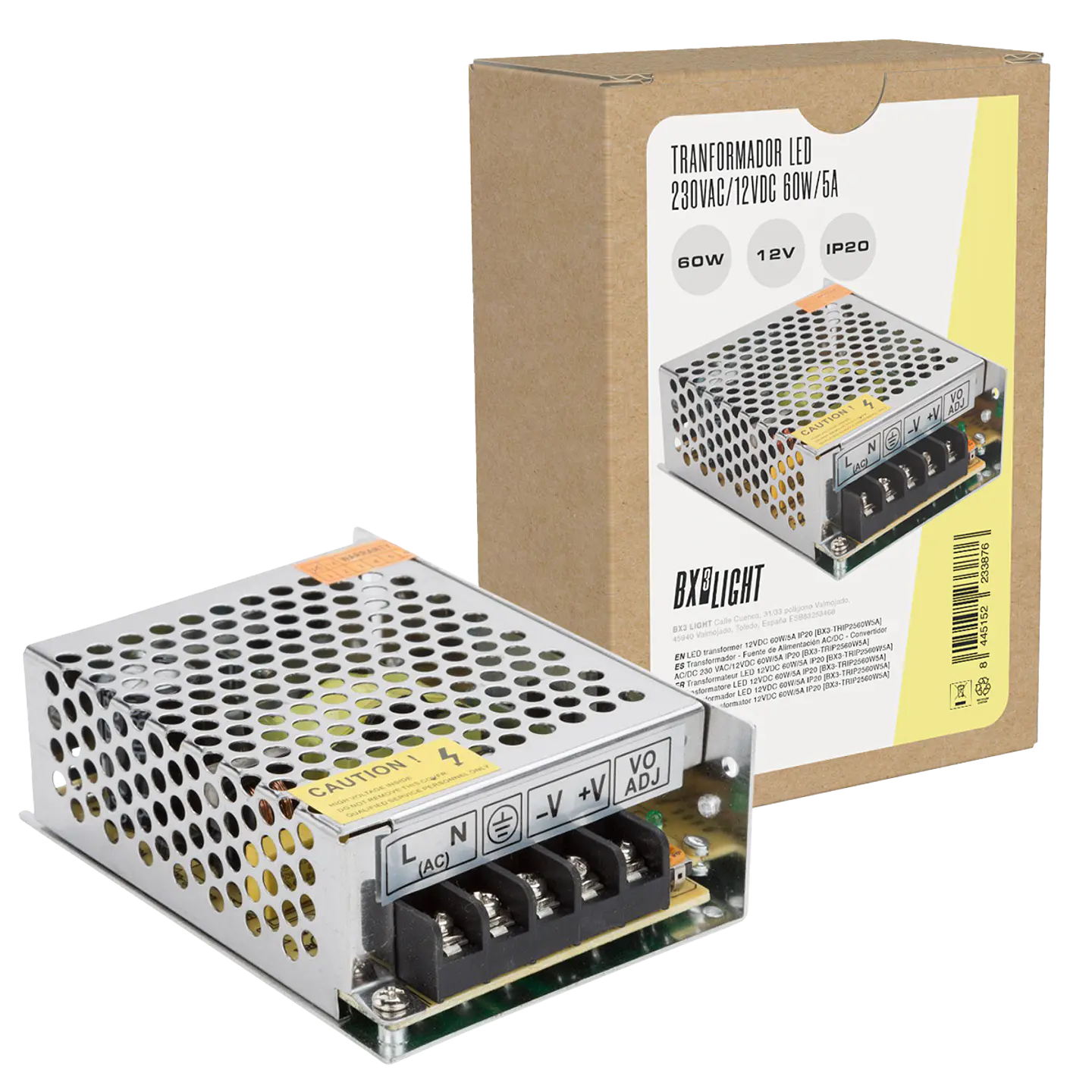 Transformador -  Fuente de AlimentaciÃ³n AC/DC -  Convertidor AC/DC 230 VAC/12VDC 60W/5A IP20 [BX3-TRIP2560W5A] 1