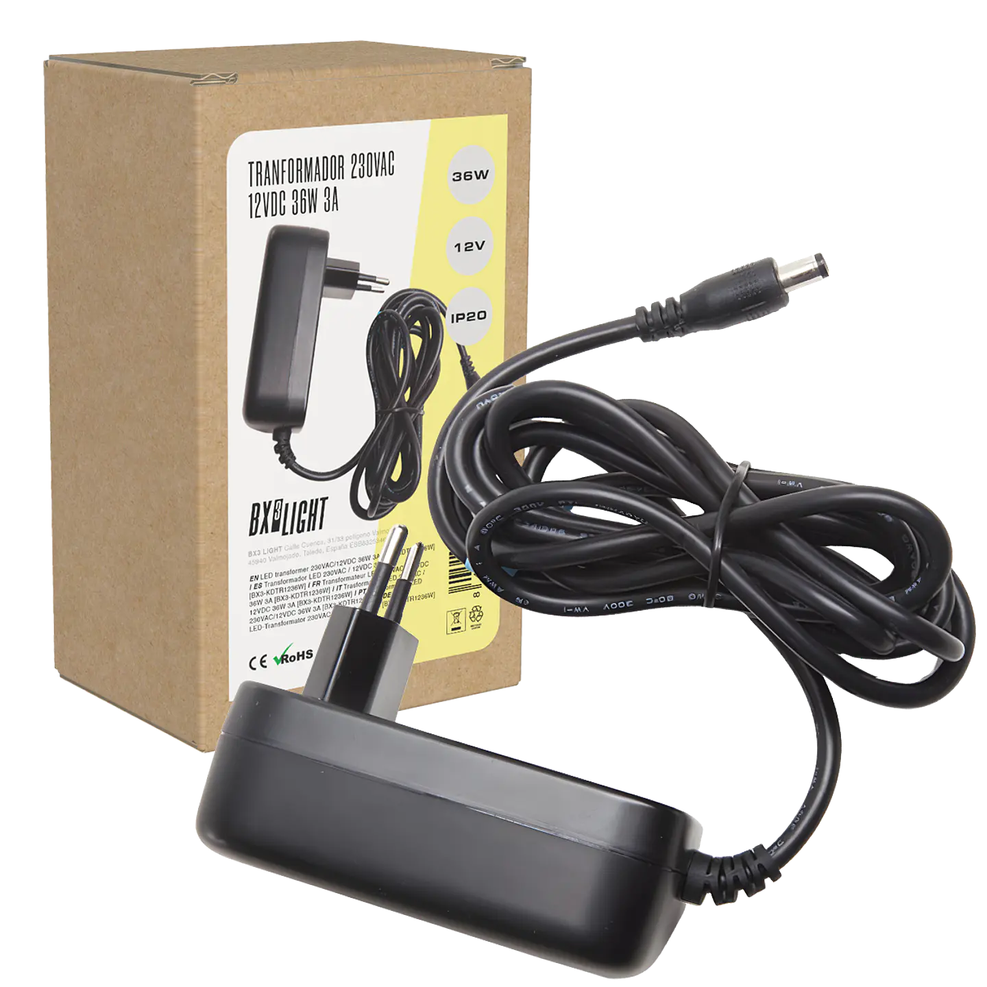 Transformador LED 230VAC/12VDC 36W 3A  [BX3-KDTR1236W] 1