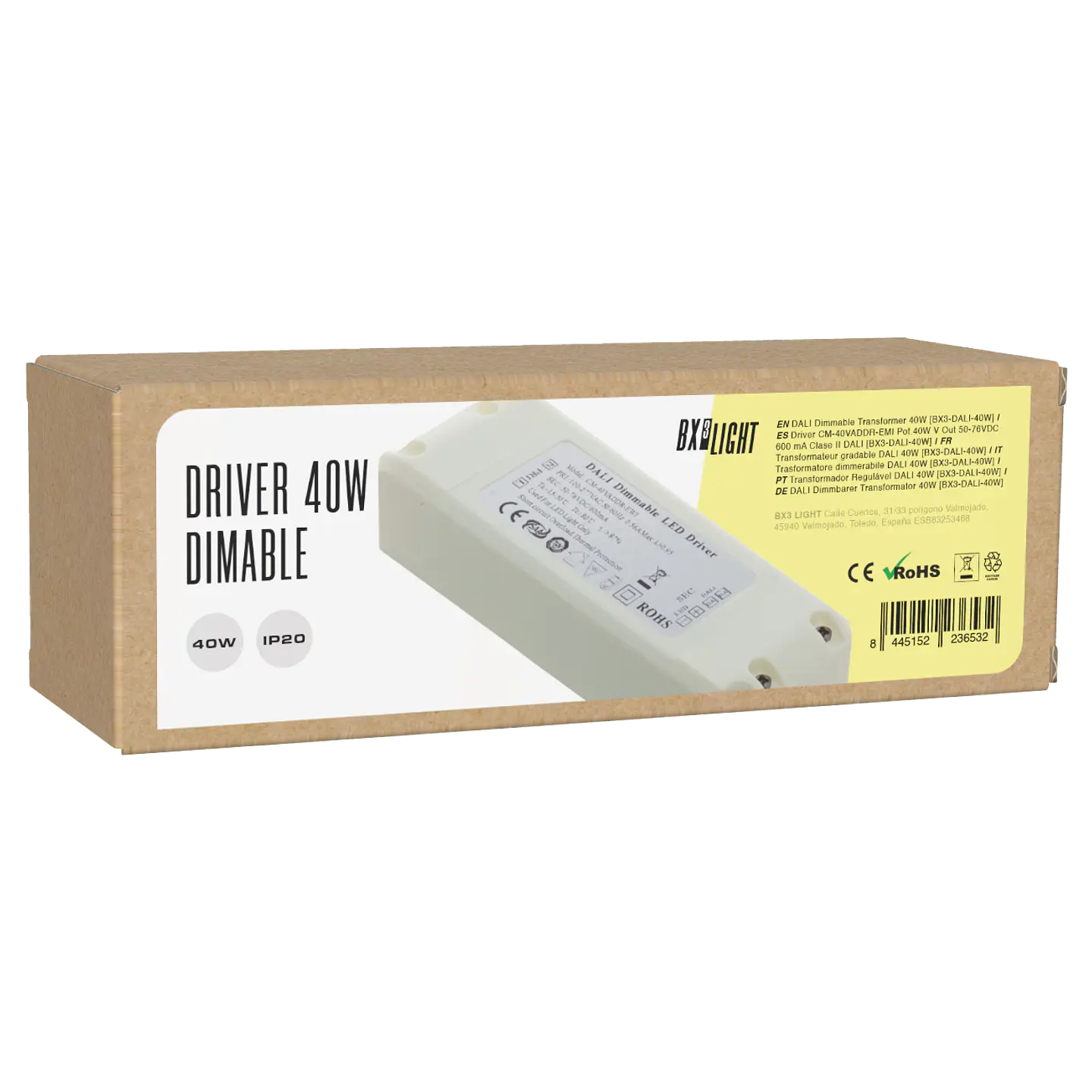 Driver CM-40VADDR-EMI Pot.40W V Out 50-76VDC 600 mA Clase II DALI [BX3-DALI-40W] 2