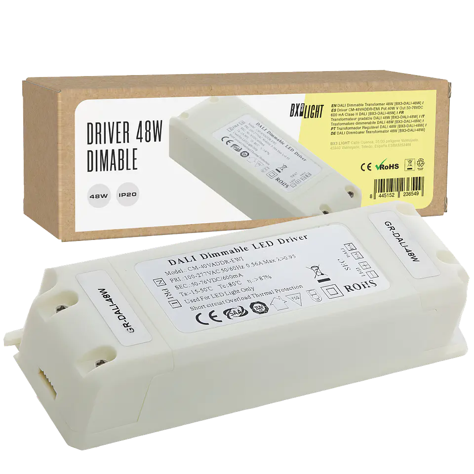 Driver CM-48VADDR-EMI Pot.40W V Out 50-76VDC 600 mA Clase II DALI [BX3-DALI-48W] 1