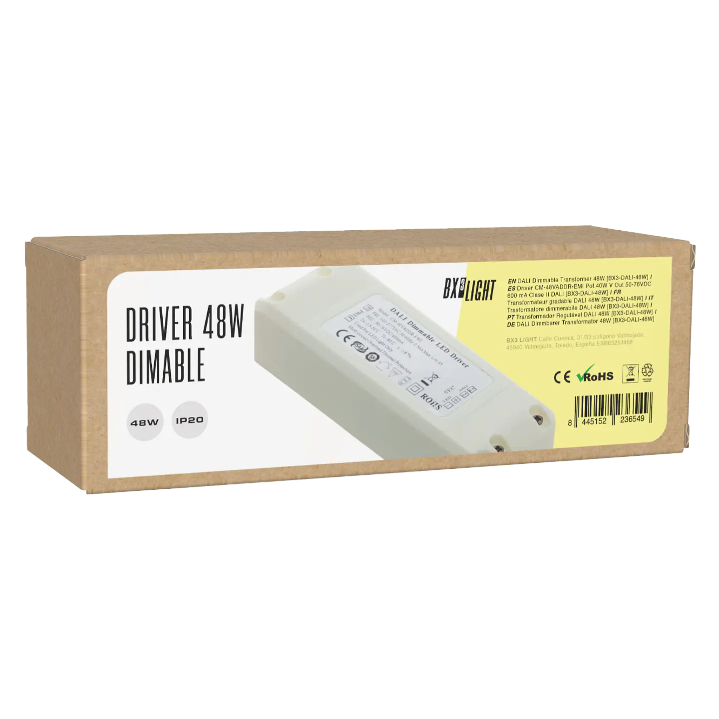 Driver CM-48VADDR-EMI Pot.40W V Out 50-76VDC 600 mA Clase II DALI [BX3-DALI-48W] 2