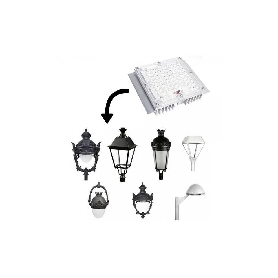 MÃ³dulo Ã³ptico LED 40W 5.400Lm Bridgelux para poste 60.000H 3