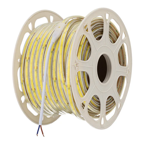 Fita LED COB Auto-retificada 220VAC 10W/m IP65 - 50 Metros Fita 3M Branco Natural 4000K