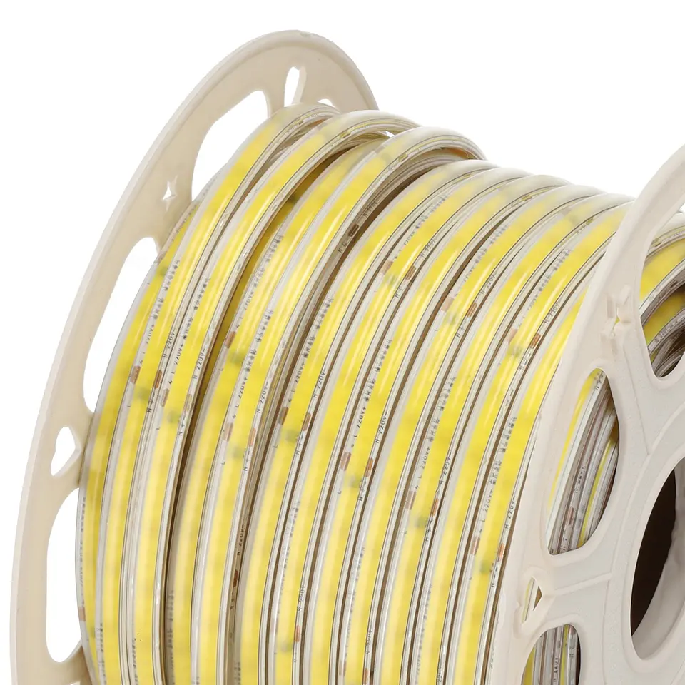 Fita LED COB Auto-retificada 220VAC 10W/m IP65 - 50 Metros Fita 3M Branco Natural 4000K 2