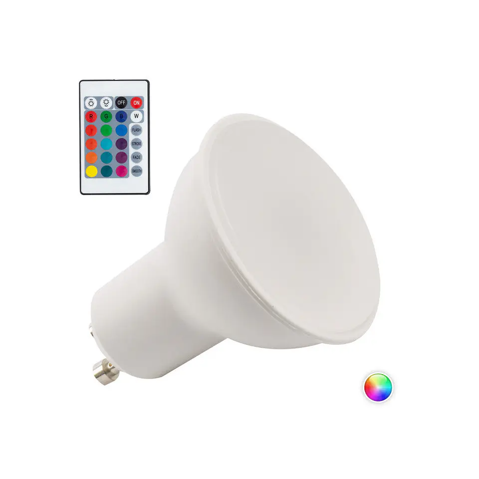 Lampada LED GU10 5W RGB Controle Remoto 40.000H [PL187221-GU10] 1