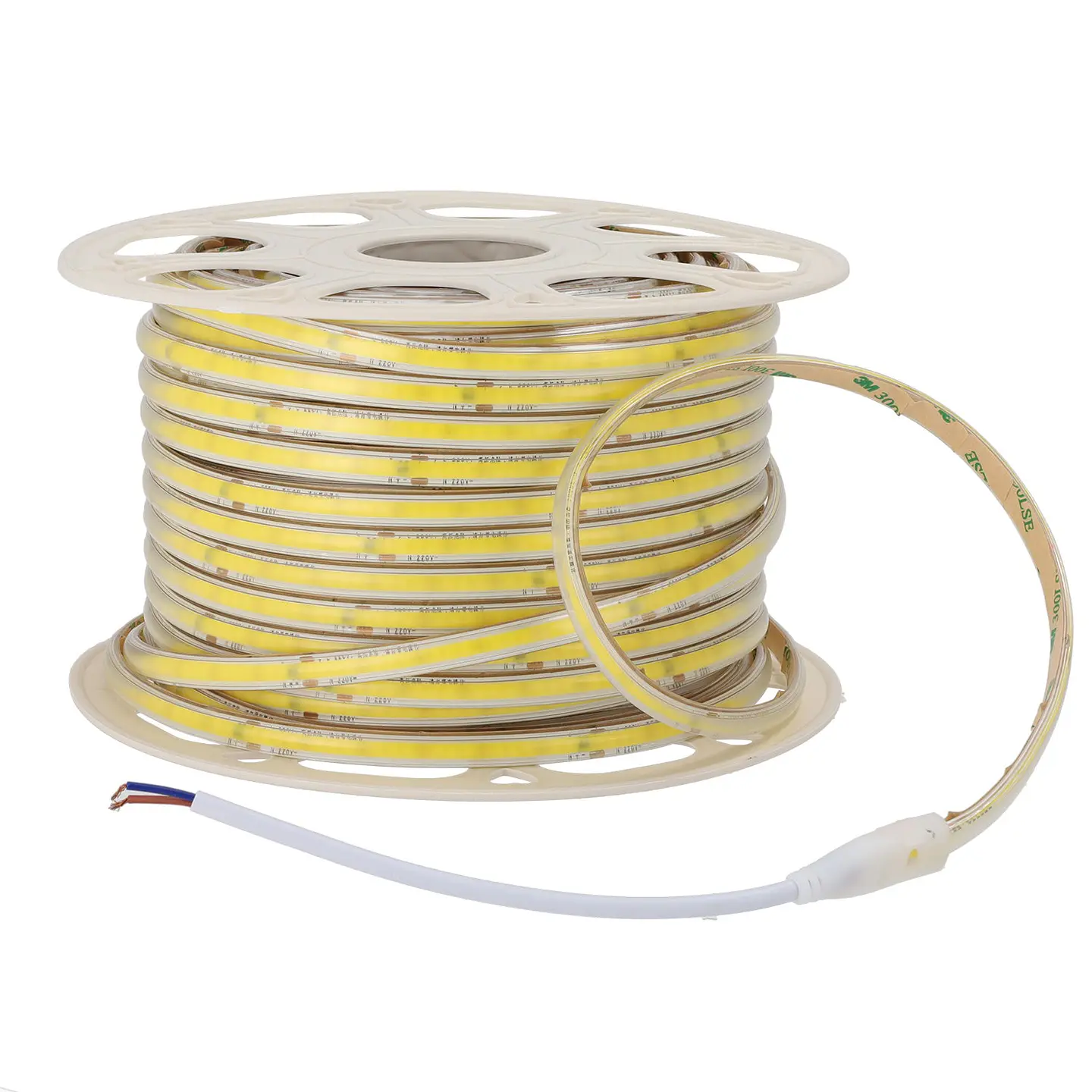 Fita LED COB Auto-retificada 220VAC 10W/m IP65 - 50 Metros Fita 3M Branco Natural 4000K 3