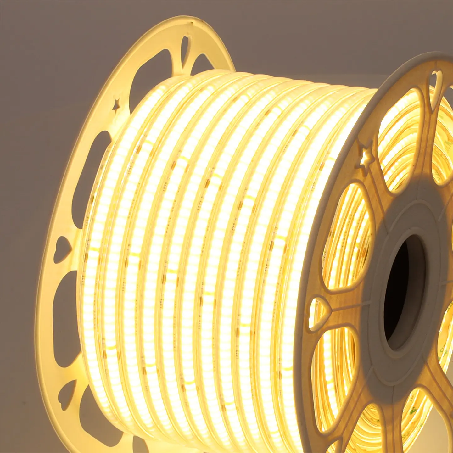 Tira Led COB Auto-retificada 220VAC 10W/m IP65 - 50 Metros 3M Fita Branco Quente 3000K 4