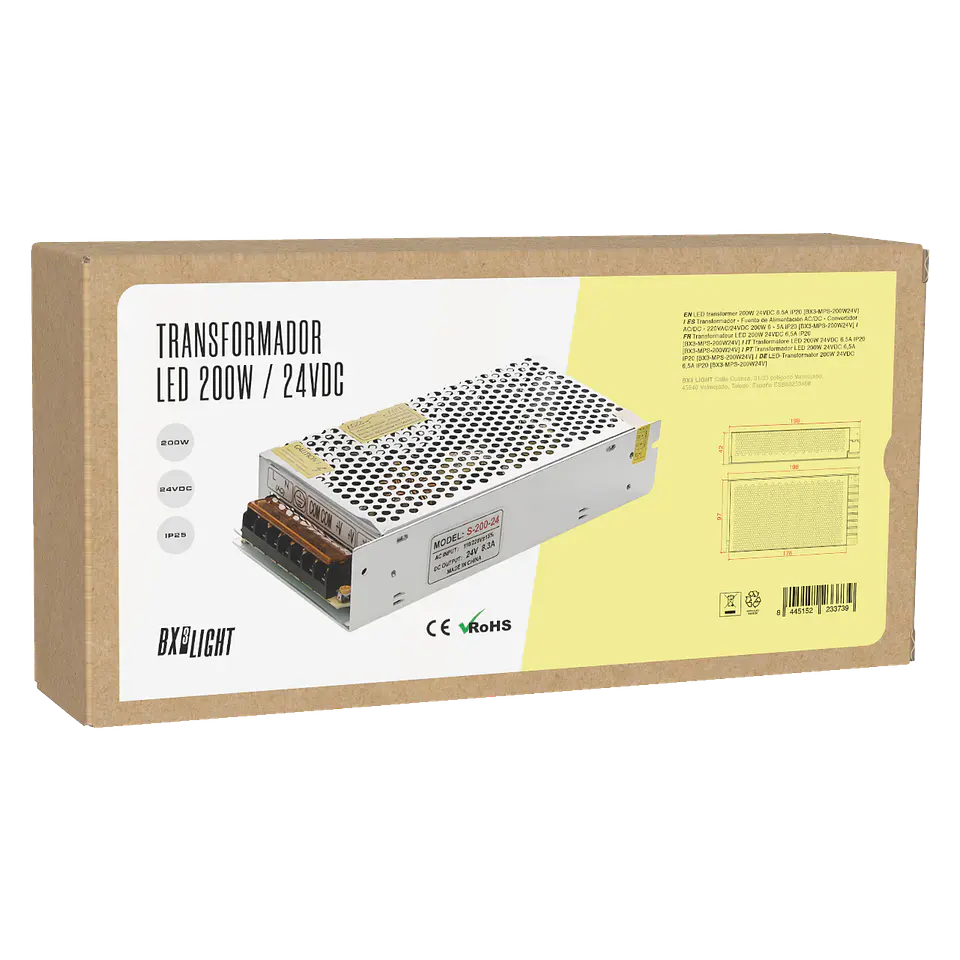 Transformador -  Fuente de AlimentaciÃ³n AC/DC -  Convertidor AC/DC - 220VAC/24VDC 200W 6 - 5A IP20 [BX3-MPS-200W24V] 2
