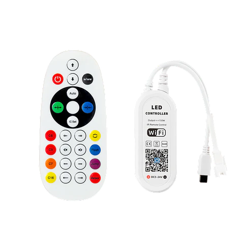 Controlador LED RGB Tuya App + Controle Remoto 12-24VDC IP20