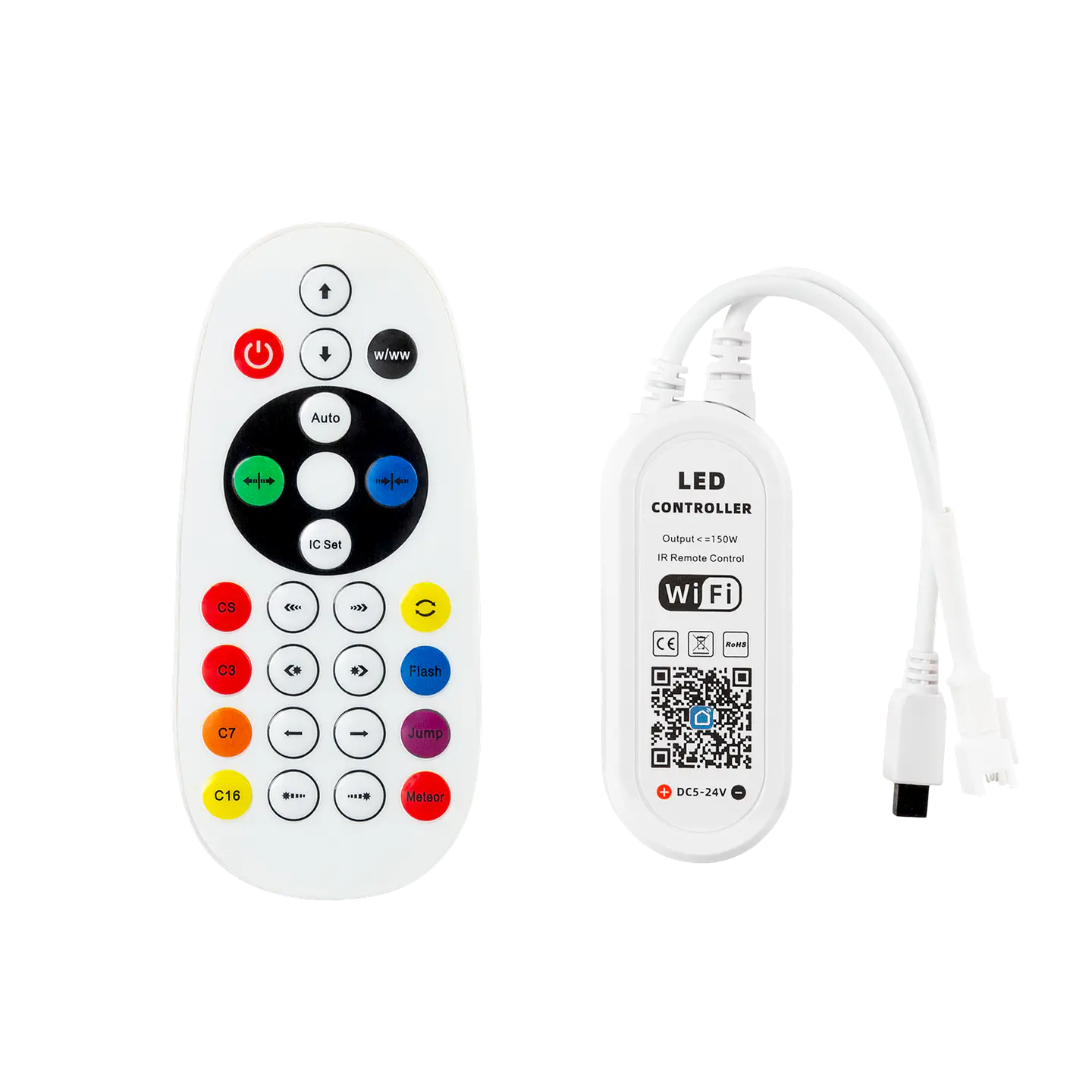 Controlador LED RGB Tuya App + Controle Remoto 12-24VDC IP20 1