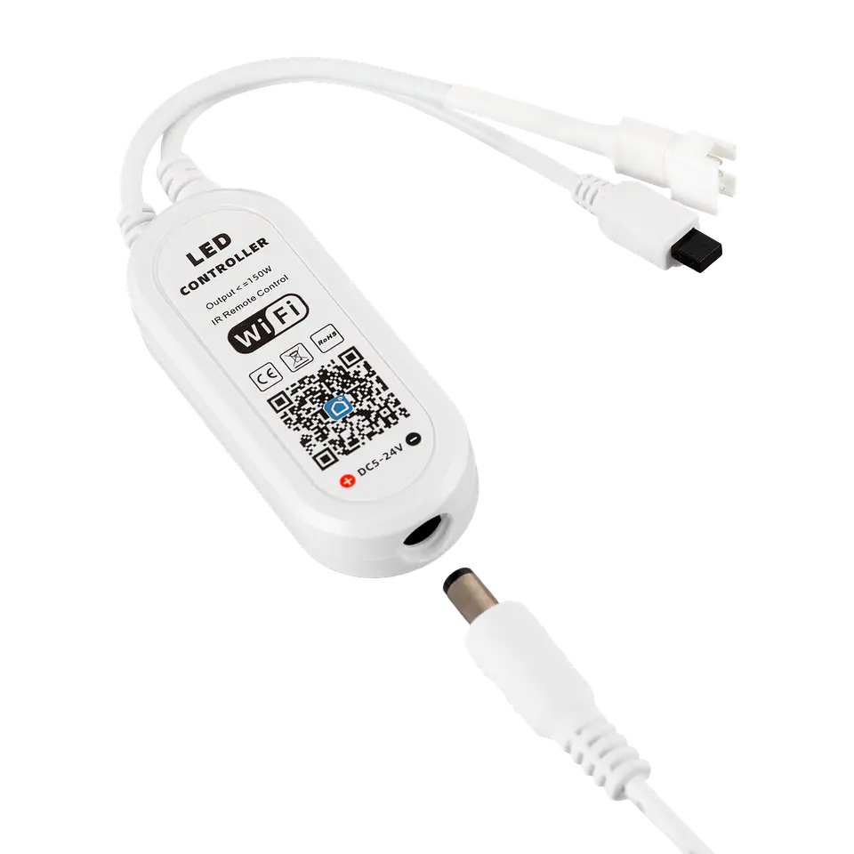 Controlador LED RGB Tuya App + Controle Remoto 12-24VDC IP20 3