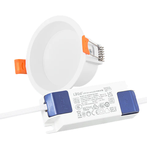 Downlight LED 7W 140Lm/W Driver LIFUD Flicker Free 6000ºK [HO-DL01-LI-7W-CW]