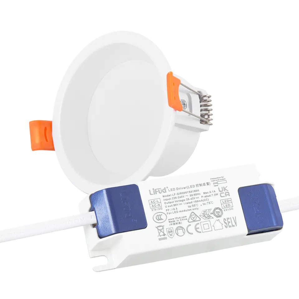 Downlight LED 7W 140Lm/W Driver LIFUD Flicker Free 6000ÂºK [HO-DL01-LI-7W-CW] 1