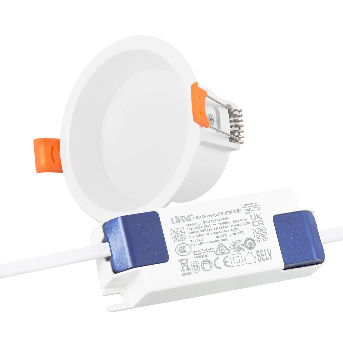 Downlight LED 7W 140Lm/W Driver LIFUD Flicker Free 2700ÂºK [HO-DL01-LI-7W-WW] 1