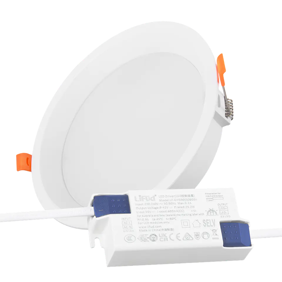 Downlight LED 24W 140Lm/W Driver LIFUD Flicker Free 2700ÂºK [HO-DL01-LI-24W-WW] 1