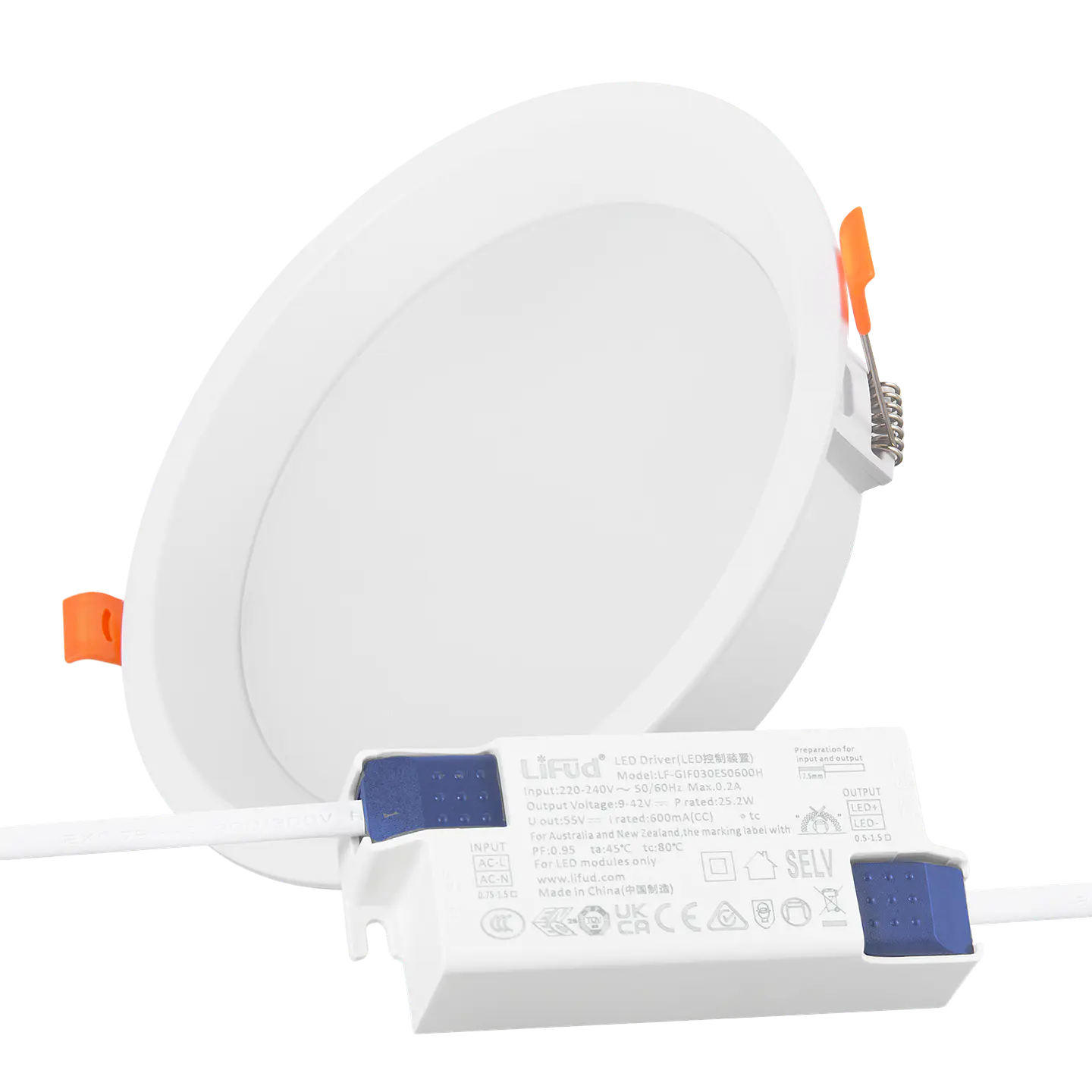 Downlight LED 24W 140Lm/W Driver LIFUD Flicker Free 6000ÂºK [HO-DL01-LI-24W-CW] 1