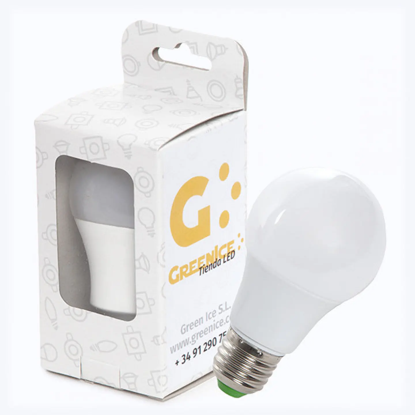 LÃ¢mpada LED E27 7W 630Lm 4200ÂºK Caixa EsfÃ©rica Personalizada 40.000H [HO-ED-B3-E27-7W-W-EP03] 1