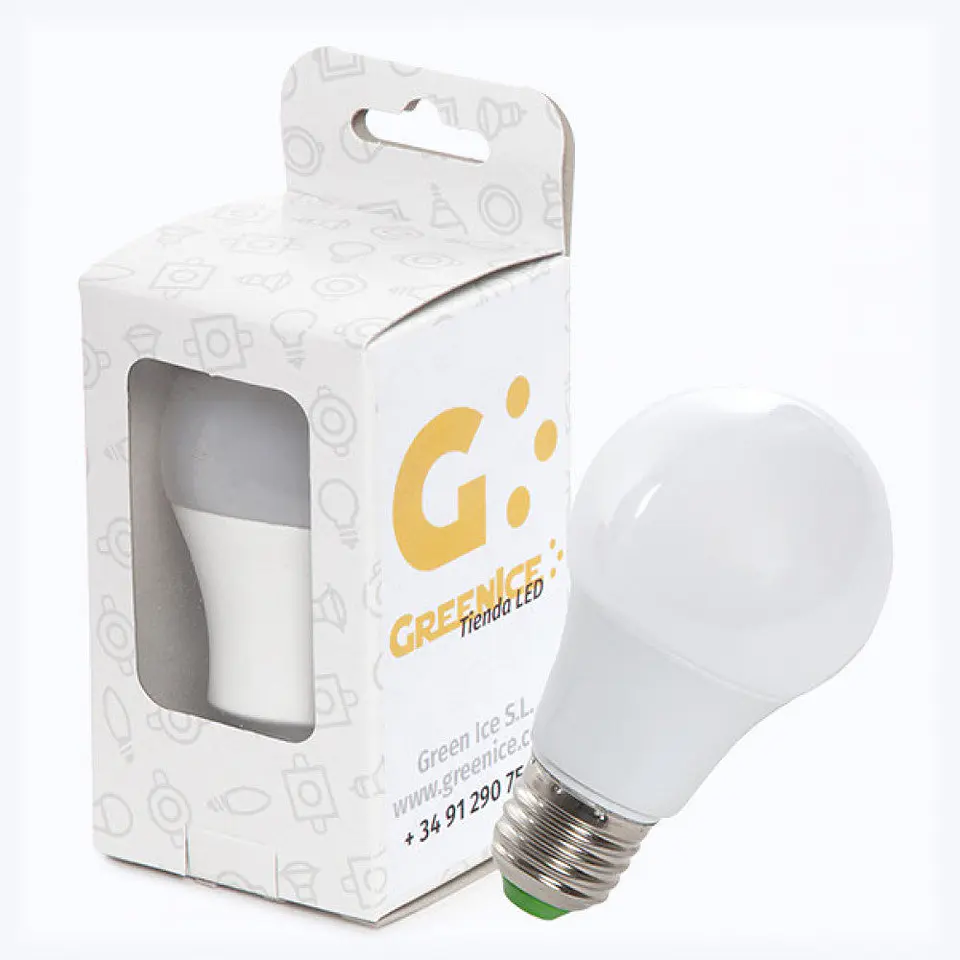 LÃ¢mpada LED E27 7W 589Lm 2700ÂºK Caixa EsfÃ©rica Personalizada 40.000H [HO-ED-B3-E27-7W-WW-EP03] 1