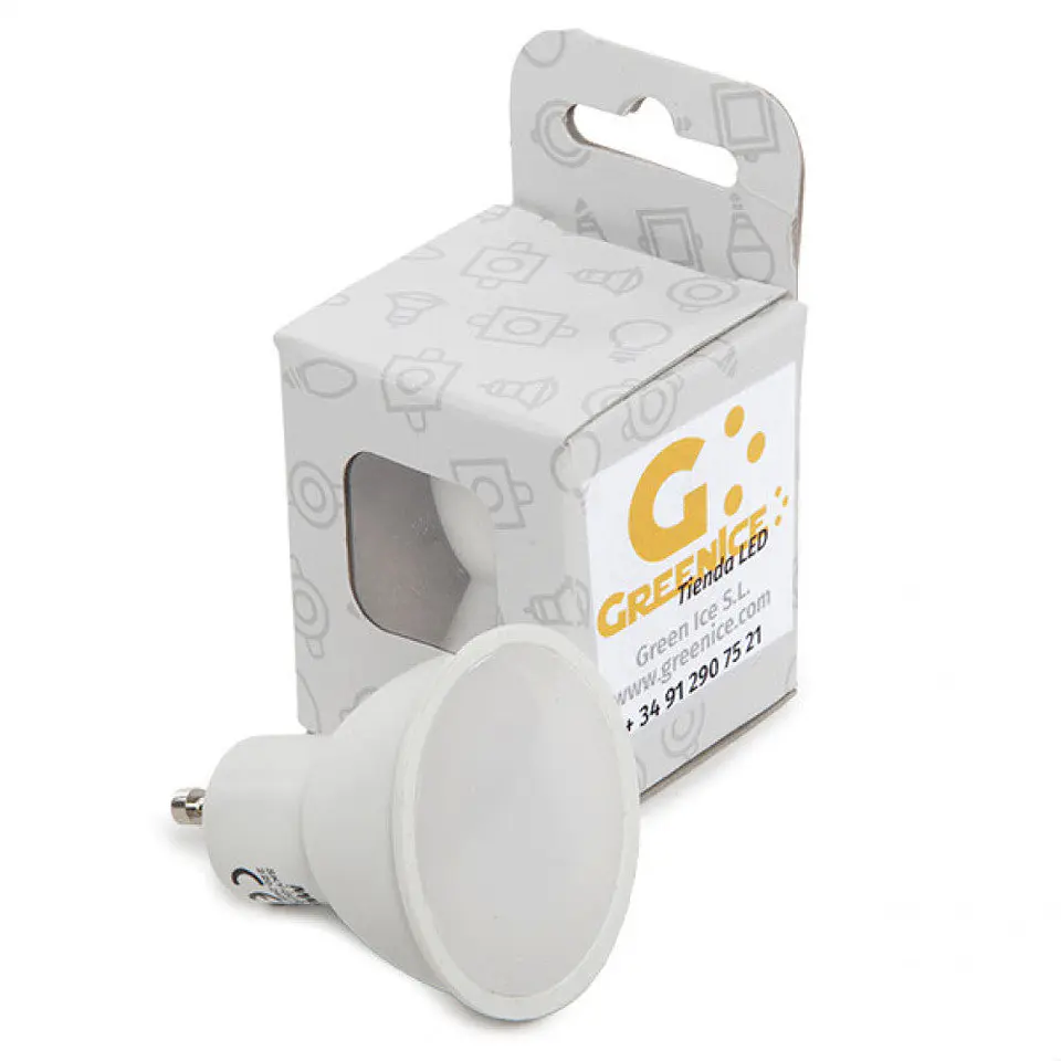 LÃ¢mpada LED GU10 7W 520Lm 6000ÂºK Caixa Personalizada 40.000H [SKY-GU10-7W-CW-EP07] 1