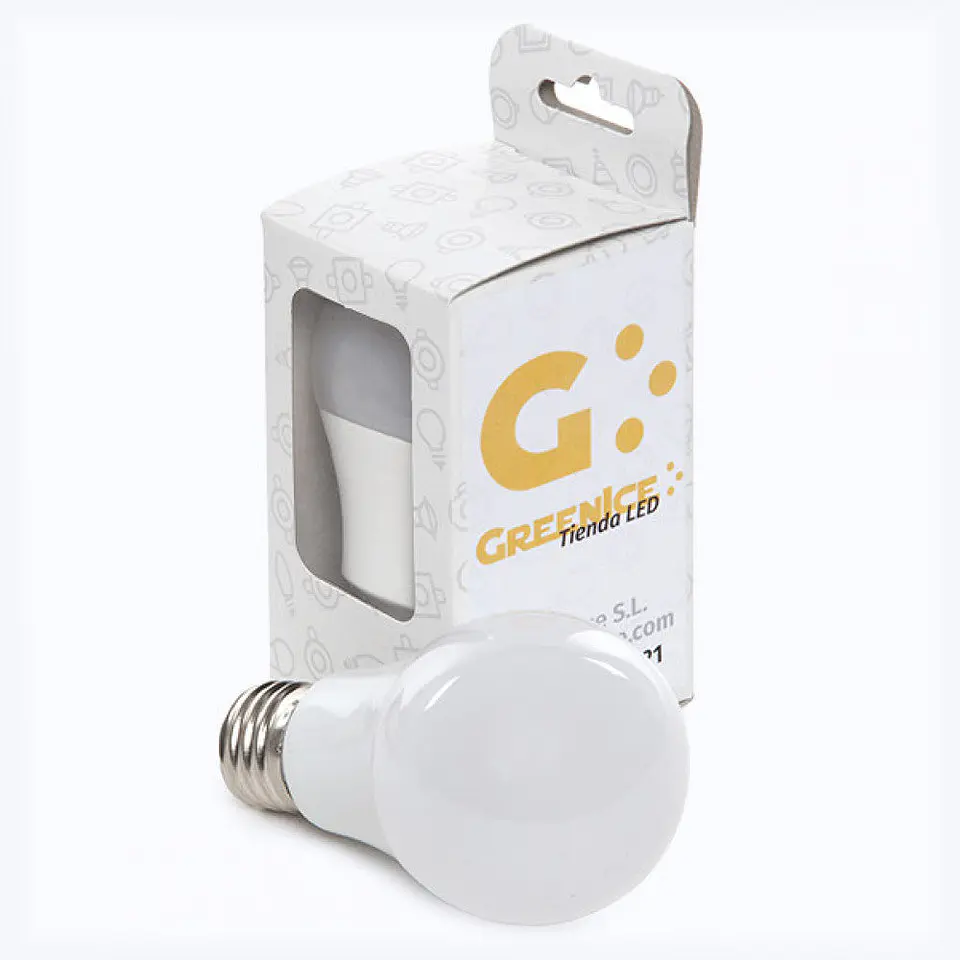 LÃ¢mpada LED E27 5W 421Lm 2700ÂºK Caixa EsfÃ©rica Personalizada 40.000H [HO-ED-B3-E27-5W-WW-EP03] 1