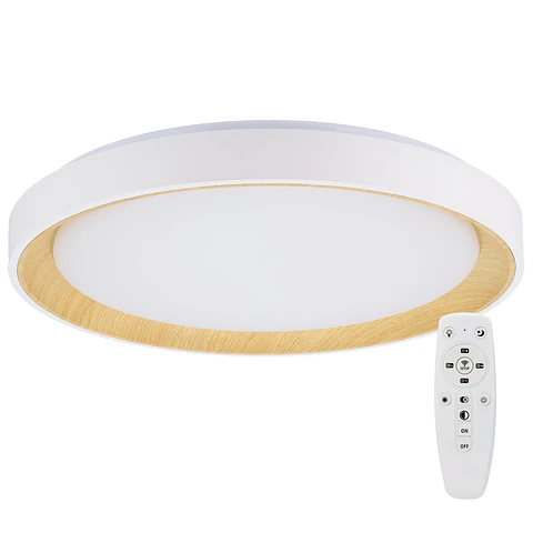 Lumiaria de teto LED decorativa 40W CCT 3000-6000ºK (tom de luz Regulavel) com controle remoto e acabamento branco