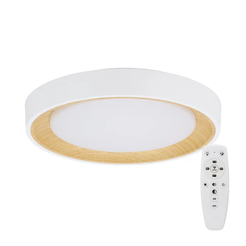 Lumiaria de teto LED decorativa 30W CCT 3000-6000ºK (tom de luz Regulavel) com controle remoto e acabamento branco