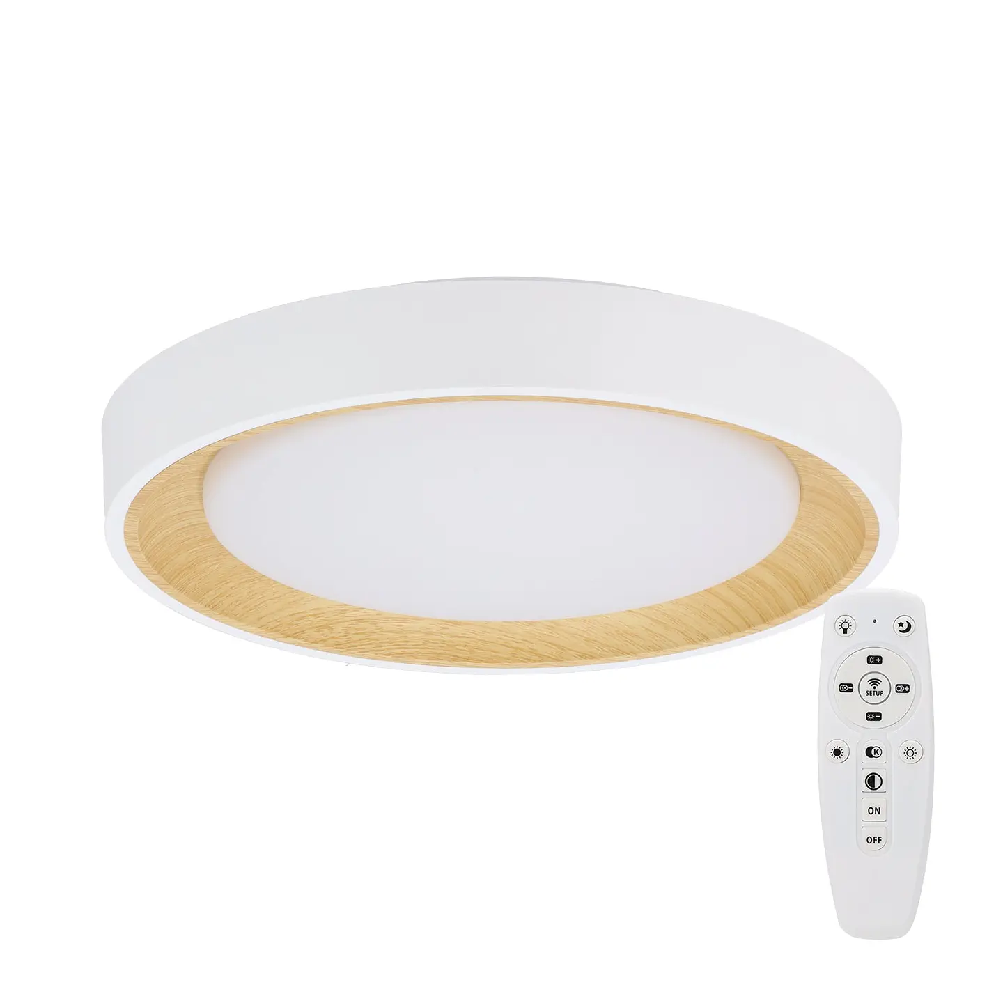 LuminÃ¡ria de teto LED decorativa 30W CCT 3000-6000ÂºK (tom de luz regulÃ¡vel) com controle remoto e acabamento branco 1