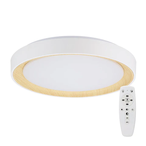 Lumiaria de teto LED decorativa 36W CCT 3000-6000ºK (tom de luz Regulavel) com controle remoto e acabamento branco