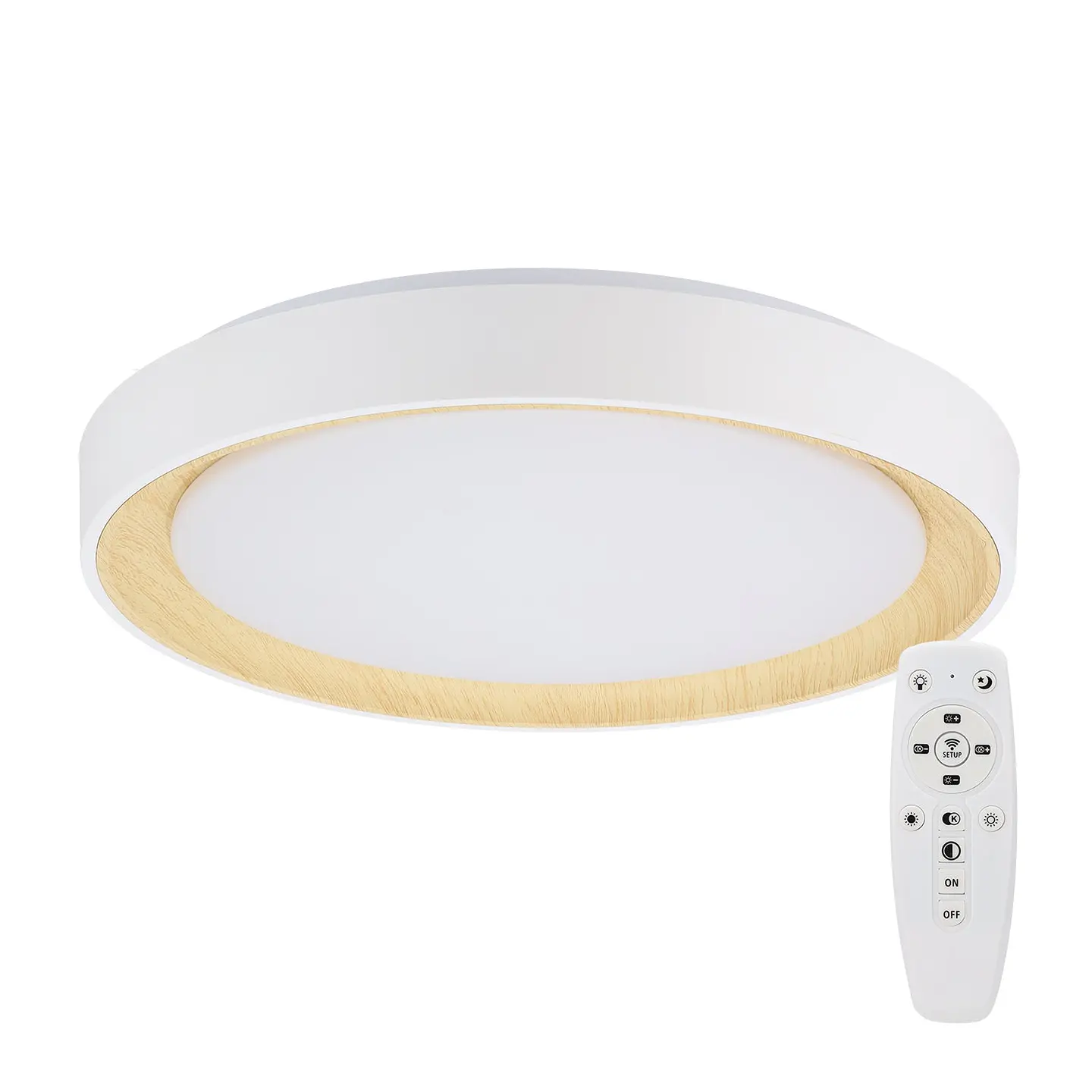 LuminÃ¡ria de teto LED decorativa 36W CCT 3000-6000ÂºK (tom de luz regulÃ¡vel) com controle remoto e acabamento branco 1