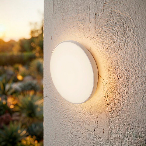 Lumiaria de teto LED para exterior 15W 1500Lm CCT (tom de luz Regulavel) 3000-4000-6500ºK IP65 Acabamento branco