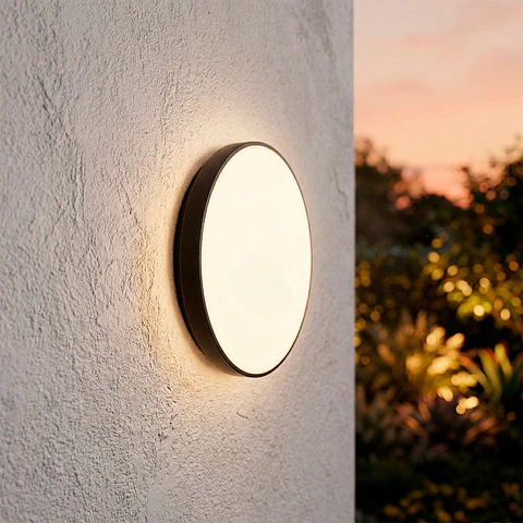Lumiaria de teto LED para exterior 15W 1500Lm CCT (tom de luz Regulavel) 3000-4000-6500ºK IP65 Acabamento preto