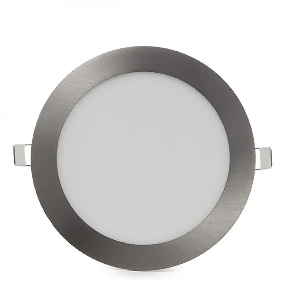 Painel LED 18W 1800Lm 2700ÂºK Circular NÃ­quel Acetinado 50.000H [GL-CL-R18N-WW] 3