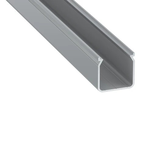Perfil de Aluminio anodizado prateado KIMERA-HELSE com difusor opalino e tampas de extremidade 2,02 m
