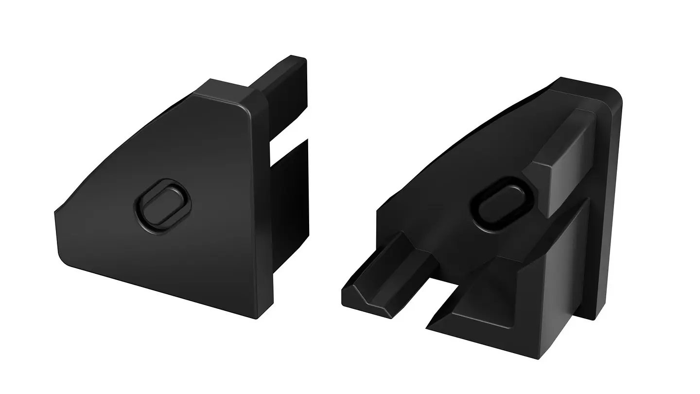 Perfil de alumÃ­nio anodizado preto KIMERA-BARDE com difusor opalino e tampas de extremidade 2,02M 2