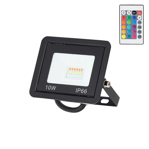 Projetor LED RGBW com controle remoto 10W [HO-ICRGBFL-10W]