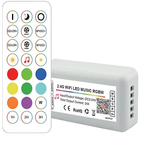 Controlador Tuya Wifi 2.4G RF RGBW LED 24 teclas [HLP-YS-WIFI-RF24-04]